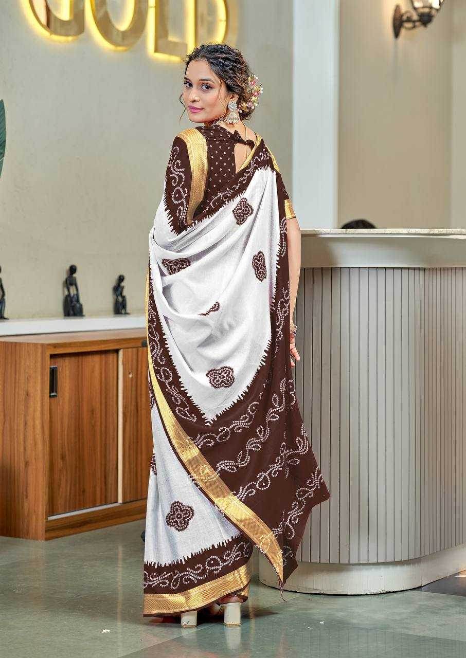 Bandhani Printed Cotton Sarees - MYLUXURY LANE ENTERPRISE